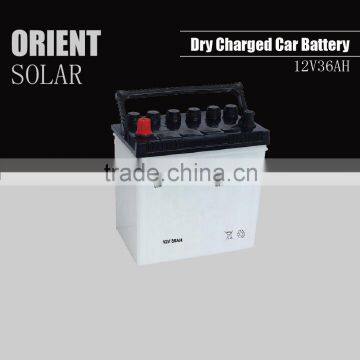 12V 36AH dry charged car battery