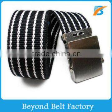 Children's Stripe Polyester Belt with Slip Iron Buckle