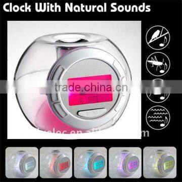 7colour Changing Light Nature Sound Alarm Clock,table Alarm Clock,digital Clock photo-2