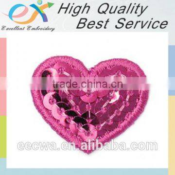 professionally custom heart sequins embroidery