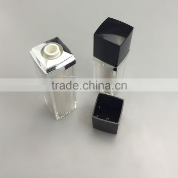 wholesale square airless bottle 15ml 30ml 50ml 80ml 100ml airless acrylic black transparment color bottle