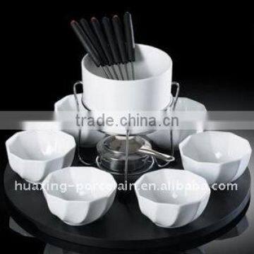 14pcs high quality porcelain fondue dinner set