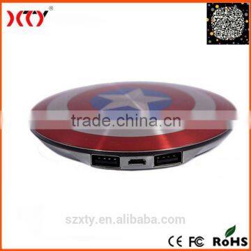 Promotion gift portable power bank 4000mAh the avengers captain america shield Charger