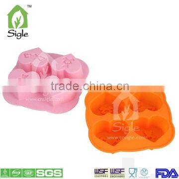 4 Cavity Heart Shape Silicone Ice Mold Molds Silicone Cupcake Mold photo-2