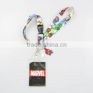 Cute Avengers Carton Logo Print Lanyard With Card Holder photo-4