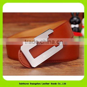 High end ajustable brown real leather belt for men 16236