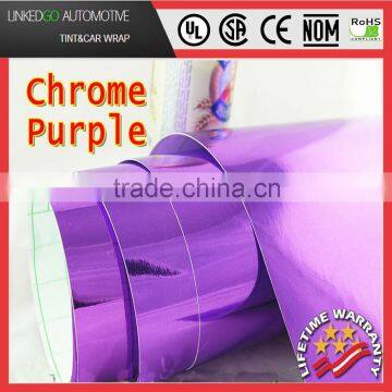 Hot Vinyl Sticker Air Bubble Free 1.52*20M Purple Chrome Vinyl Wrap