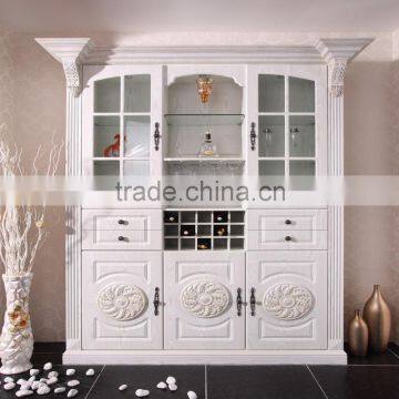 Luxurious Pure White Carved European Style Wine Rack