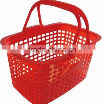 RH-BPH25-5 25L double handle plastic carry shopping basket Best Selling Supermarket plastic Shopping Basket