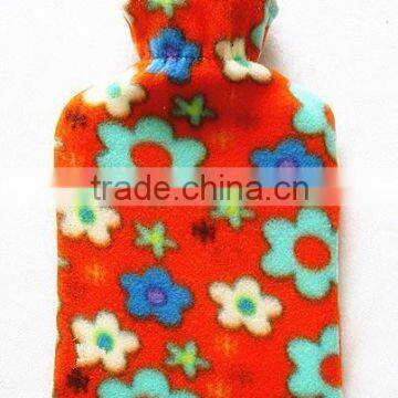 2000ml fleece hot water bottle cover red beautiful flowers