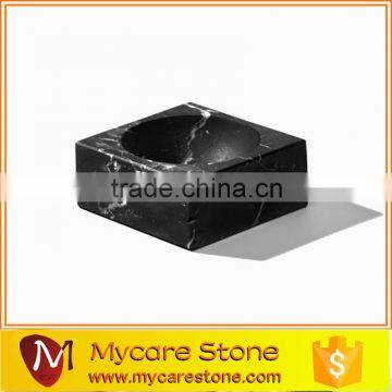 Natural black marble square marble soap dishes 12x12x5cm