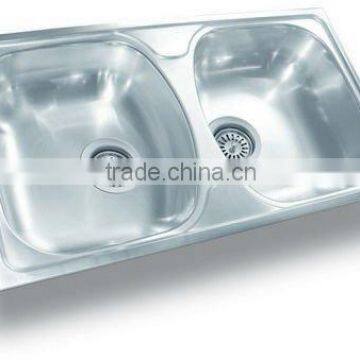 78*44 Double Bowl Stainless Steel Kitchen Sink (DE133)