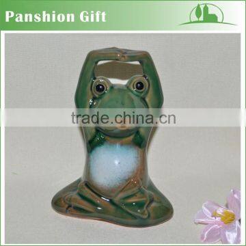 Funny ceramic yoga frog decoration