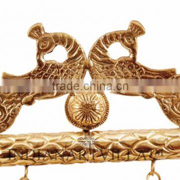 Unique Handmade Hindu Religious Lord Krishna Laddu Gopal Swing Jhula Designed Peacock Headed - Home, Temple, Decorative