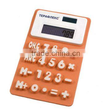 promotional 8 digital Colorful Foldable Silicone Calculator