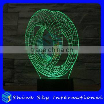 Creative Vision 3D Abstract Sculpture LED 7 Colors Flashing Touch Control Acrylic Night Light