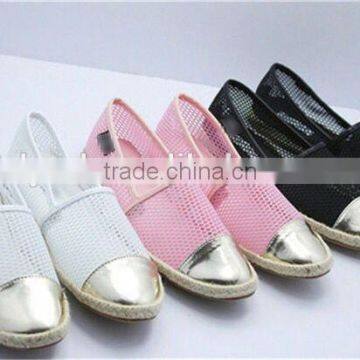 Women shoes latest shoe shoe woman mesh shoes jute flat espadrilles