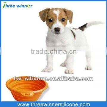 Foldable pet dog bowl with lid