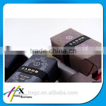 High quality fancy texture dark embossed paper packaging for soap