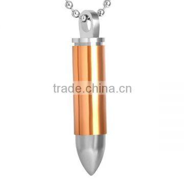 SRP2063 New Product Keepsake Funeral Casket Bullet Pendant Stainless Steel Jewelry