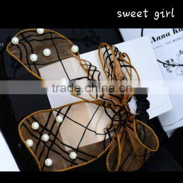 Fashion Girls Korean Classical Stripe Bow Elastic Hair Band/Hair Ties/Hair Rope-f62 photo-3