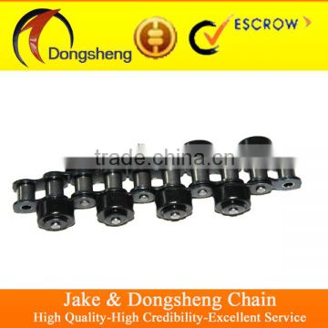 conveyor chains with plastic roller attachments for production line