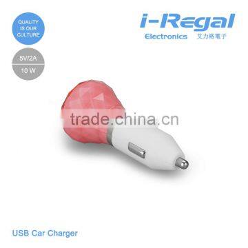 Hotly selling 5V 2A portable dual usb car charger for mobile phone