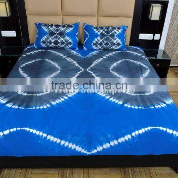 Shibori Bedding Set Tie Dye Bedspread With Shams Indian Cotton Bed Cover Bohemian Bed Sheet