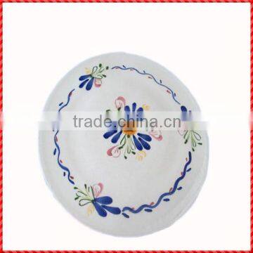 High quality white round ceramic handmade cake stand handles