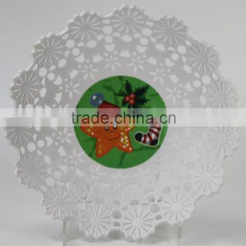 Hot Sale candy color hollow out plastic pp new design flower&butterfly plate