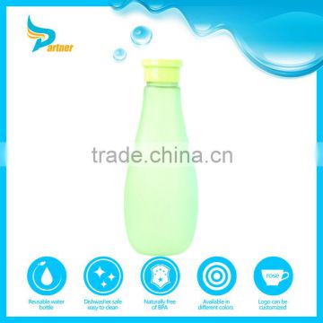 drifting bottle eco-friendly unique shaped bpa free frosted plastic water bottle