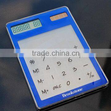 8 digits super thin transparent solar calculator