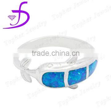 2016 wholesale jewelry fish shaped opal ring