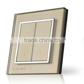 Crystal 2 GANG 2 WAY GOLD WALL SWITCH,NEW STYLE TABLET