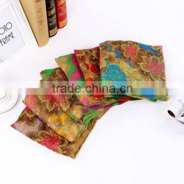 fashion ladies flower polyester scarves