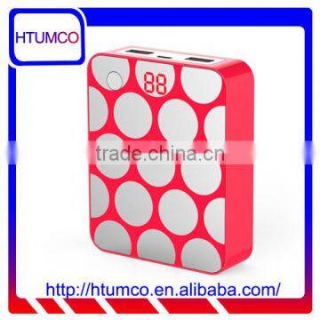 Dot Pattern Portable Charger Power Bank 10400mAh for Smartphone