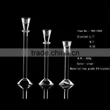 high quality elegant long stemmed glass candle holder for wedding decoration