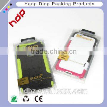 Golden Hot stamping printing folding small clear plastic packaging box for cell phone case