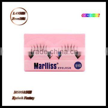 Factory wholesale high quality oemfiber false eyelashes/Marlliss 510 diamond strip eyelashes