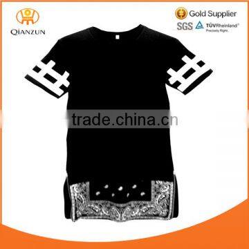 short sleeve print black unisex women men paisley zippers bandana extendo custom paisley zip extendo t shirt tee