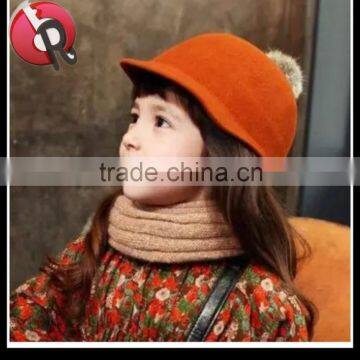 wool winter hat for kids with pom pom