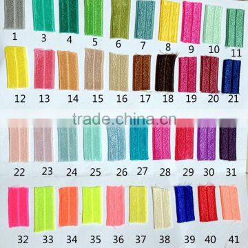 wholesale multicolor Fold Over Elastic Hair accessory stretchy Hair Headbands By The Yards