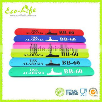 240*30*2mm Promotion Printing Silicone Slap Bracelet, Silicone Slap Wirstbands, Souvenirs Promotion Gift