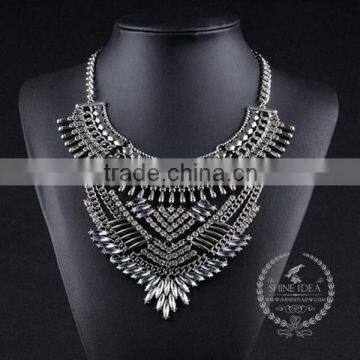 High Quality Vintage Rhinestone Chunky Statement Necklace Tin Alloy Fashion Women Pendant Necklace 6390146 photo-2
