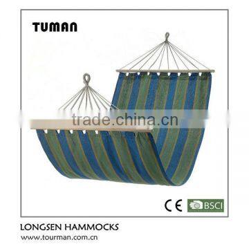 Camping double wood hammock bed