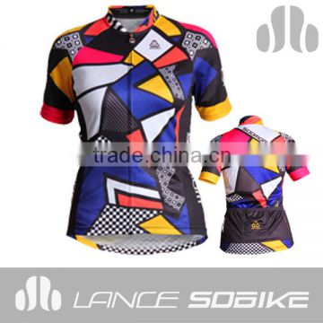 2014 New Style Women Sublimation Printing Cycling Tops Custom 100% Polyester Cycling Shirts Cycling Jersey