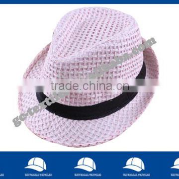 hot new pink fedora hat with black ribbon for 2015