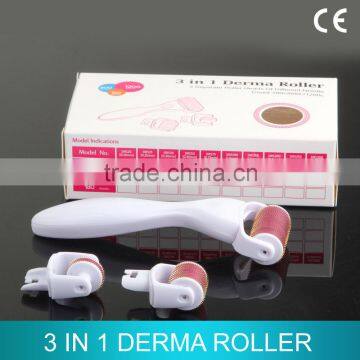 2015 Amazing 3in1 Titanium 1200 needles derma body roller Microneedle Skin Roller