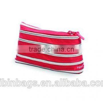 Rainbow Pencil Case, Red & Silver, 7.87"x1.2"x4.72" / 20x3x12cm