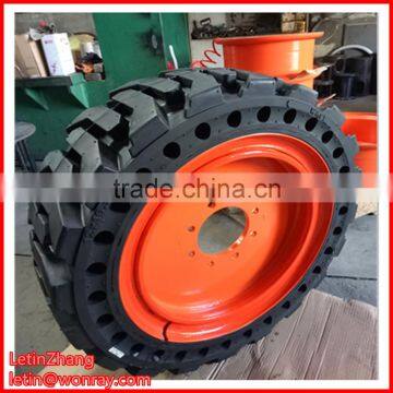 Factory Price High Quality Skid Steer Solid Rubber Tires WithRim 10x16.5 30x10-16 For Trailers Manufacturer With Long Warranty photo-4